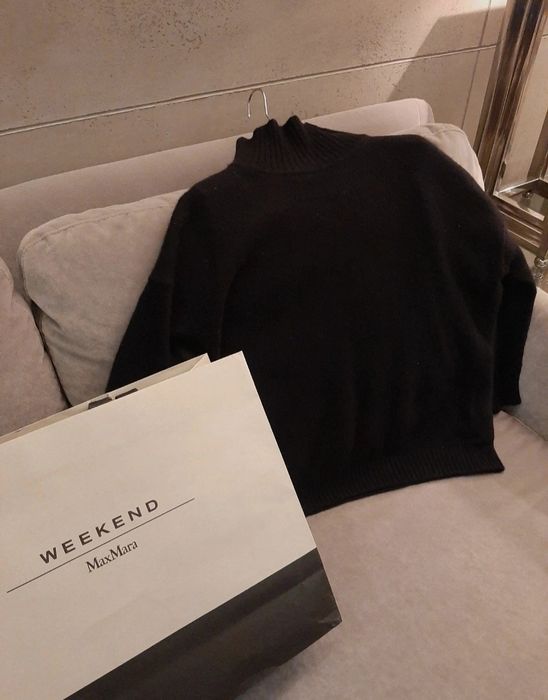 Max Mara polgolf pudelkowy Borgia czarny klasyk wełniany