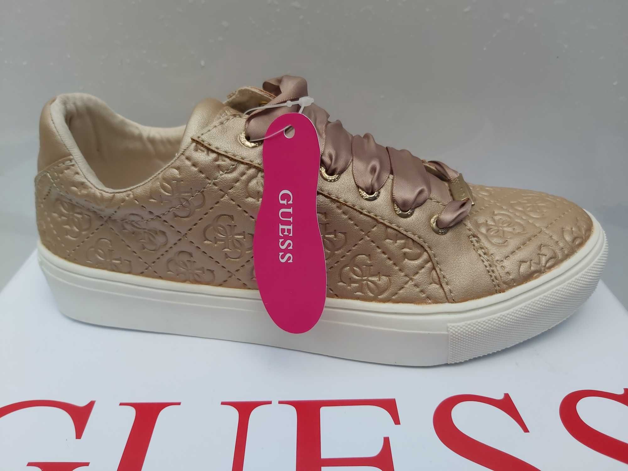 SP NOWE sneakersy GUESS złote trampki monogram rozmiar 39