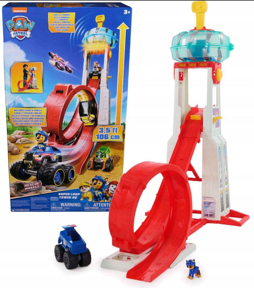 Psi Patrol Baza Główna Wieża Obserwacyjna z pętlą Super Loop 106 cm