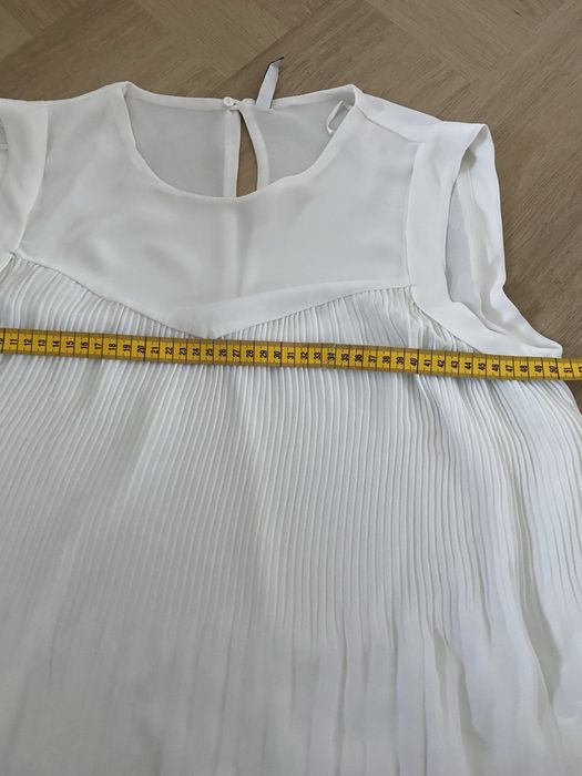 Biała koszula bluzka  asymetryczna plisowana rozkloszowana Zara L 40