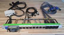 Panel rack amprack 1u speakon xlr neutrik powercon dystrybutor zasilan