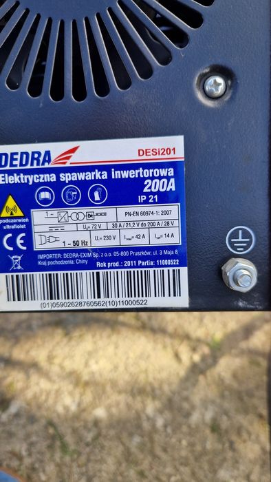 Spawarka inwertorowa 220V DEDRA DESi20f