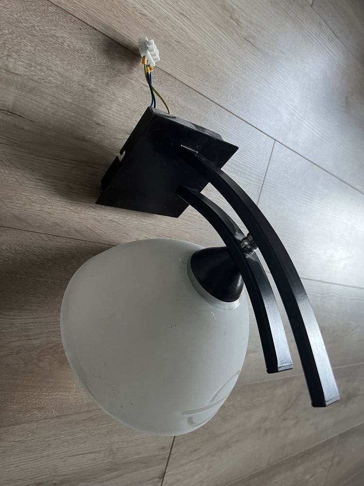 Lampa kinkiet biało brązowa