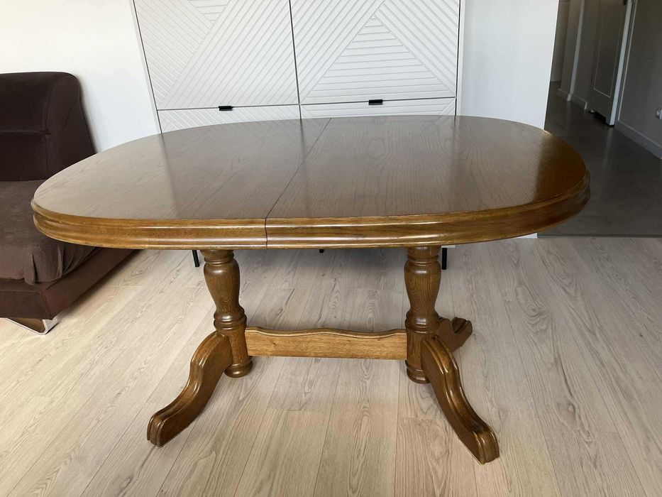 Stół drewniany rozkładany 125x92 + wkładka 42 cm – klasyczny, solidny