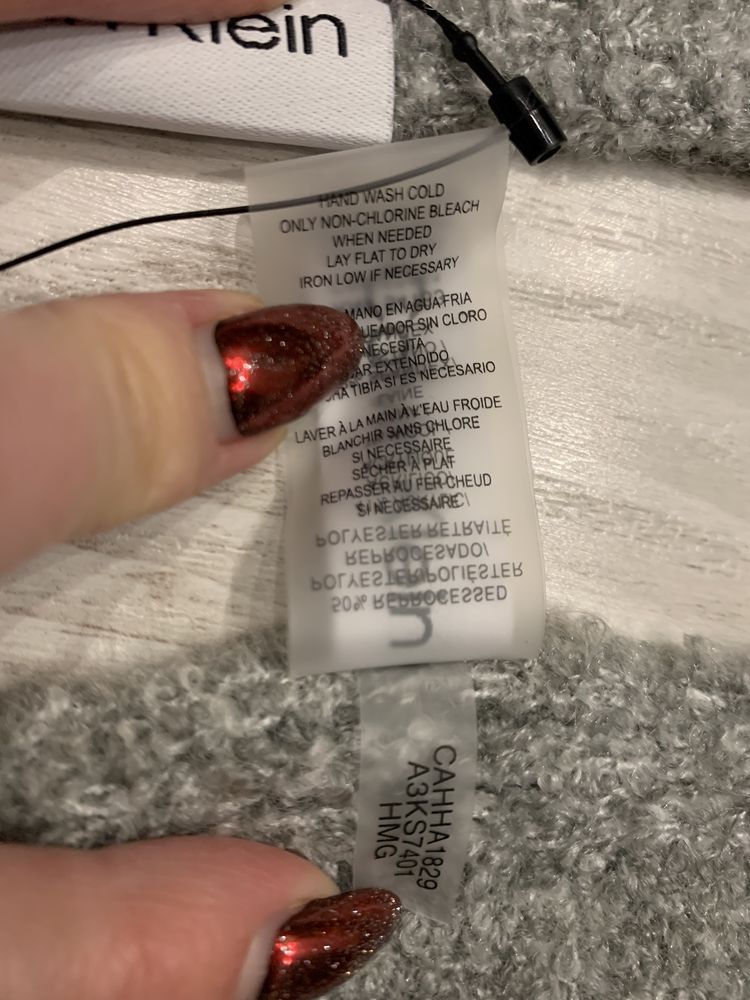 Szary gruby szalik Calvin Klein oryginalny nowy z metkami na prezent