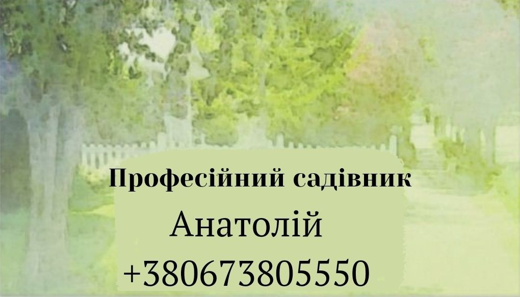 Садівник, обробка і обрізка дерев, кущів