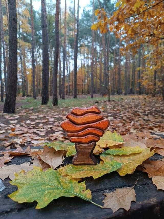 Konstruktor drewniany (układanka klocki), puzzle "Ptak na drzewie"
