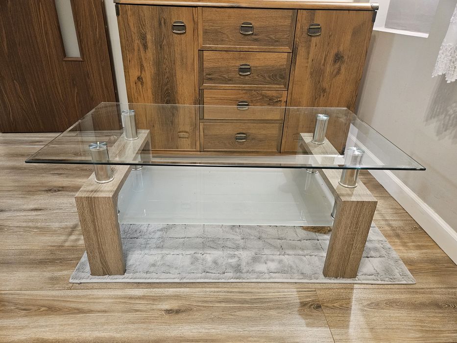 Szklana ława + dywan