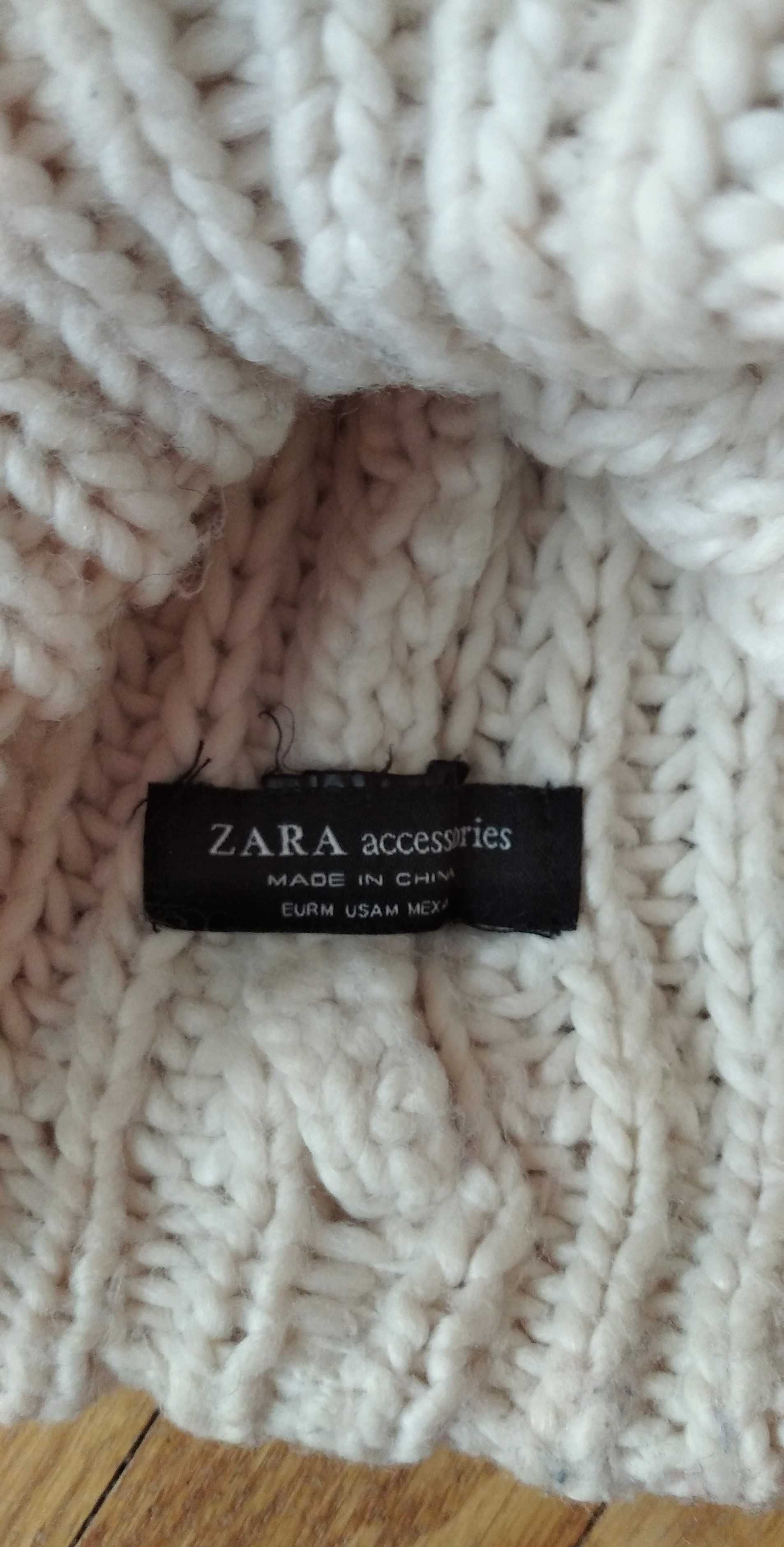 ZARA - biała modna czapka - rozmiar uniwersalny