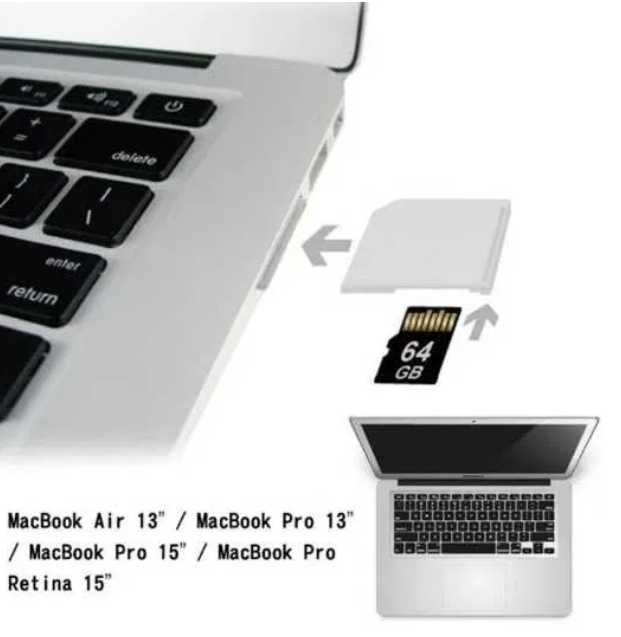 Apple Macbook pro air Micro SD/TF адаптер білий Card Reader до 64гб