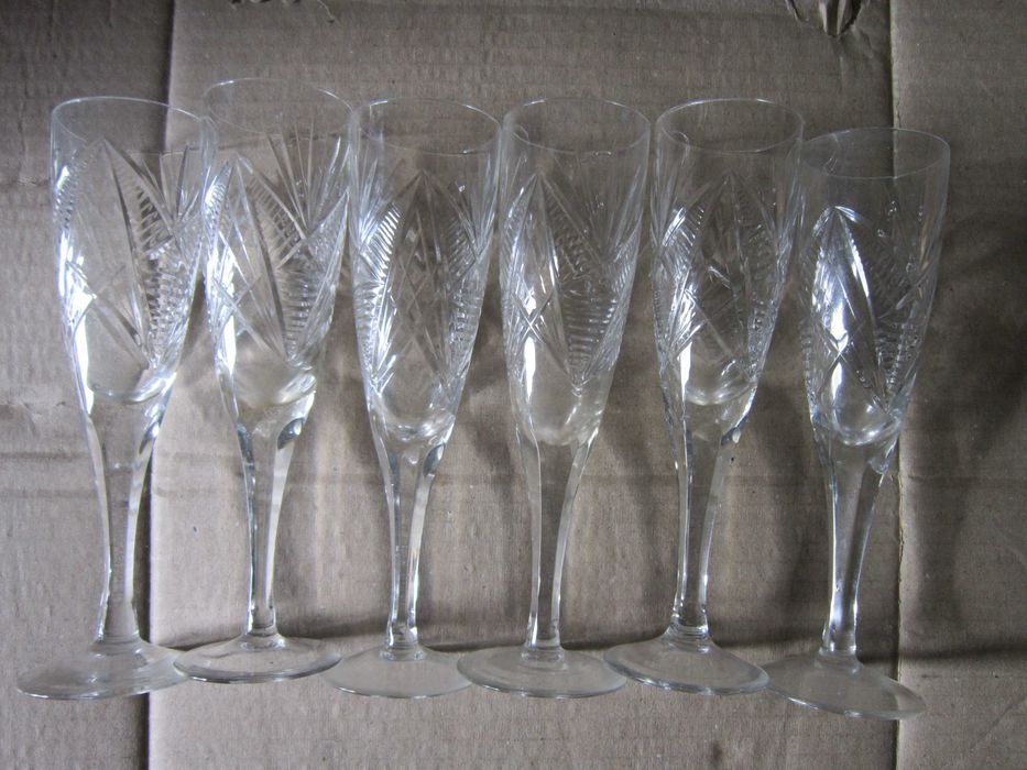 Хрустальные фужеры под шампанское ссср 6шт