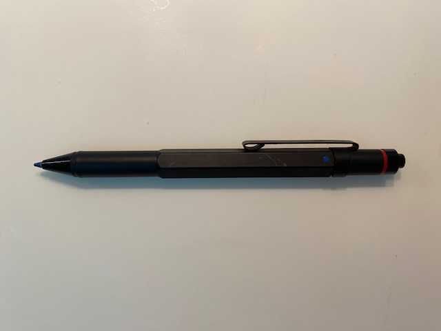 Rotring 600 trio Matte Black Blue Red & Pencil - Very rare