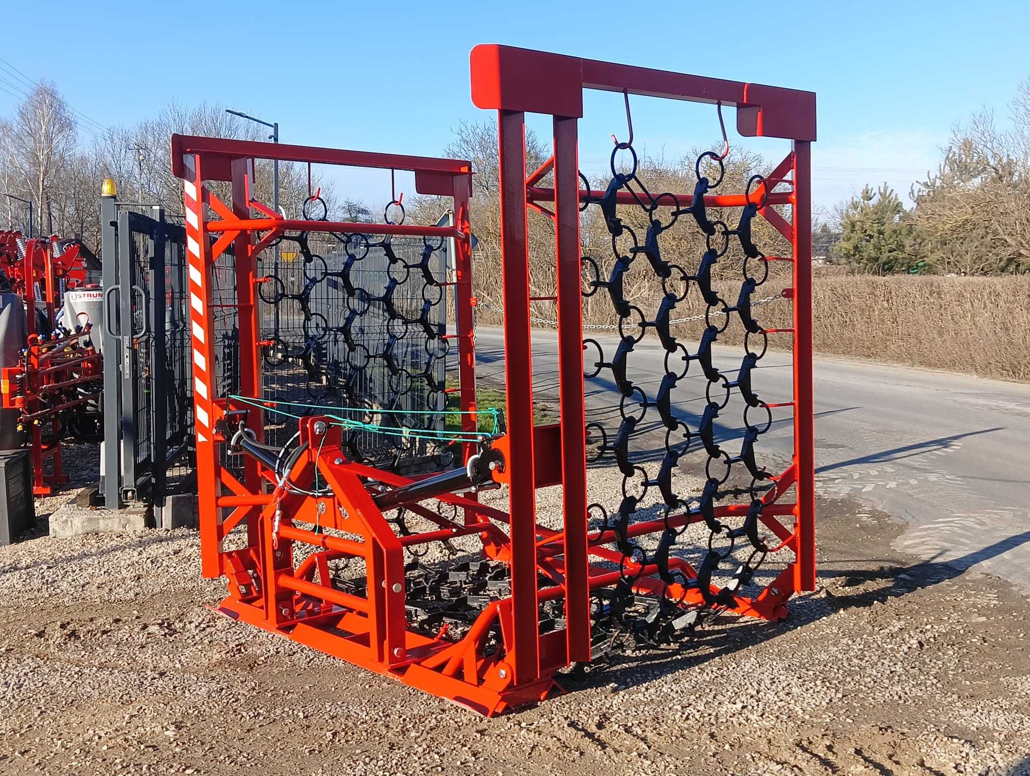 Włóka polowo-łąkowa brona/agregat 2-siłowniki - ślizgi METAL-TECHNIK