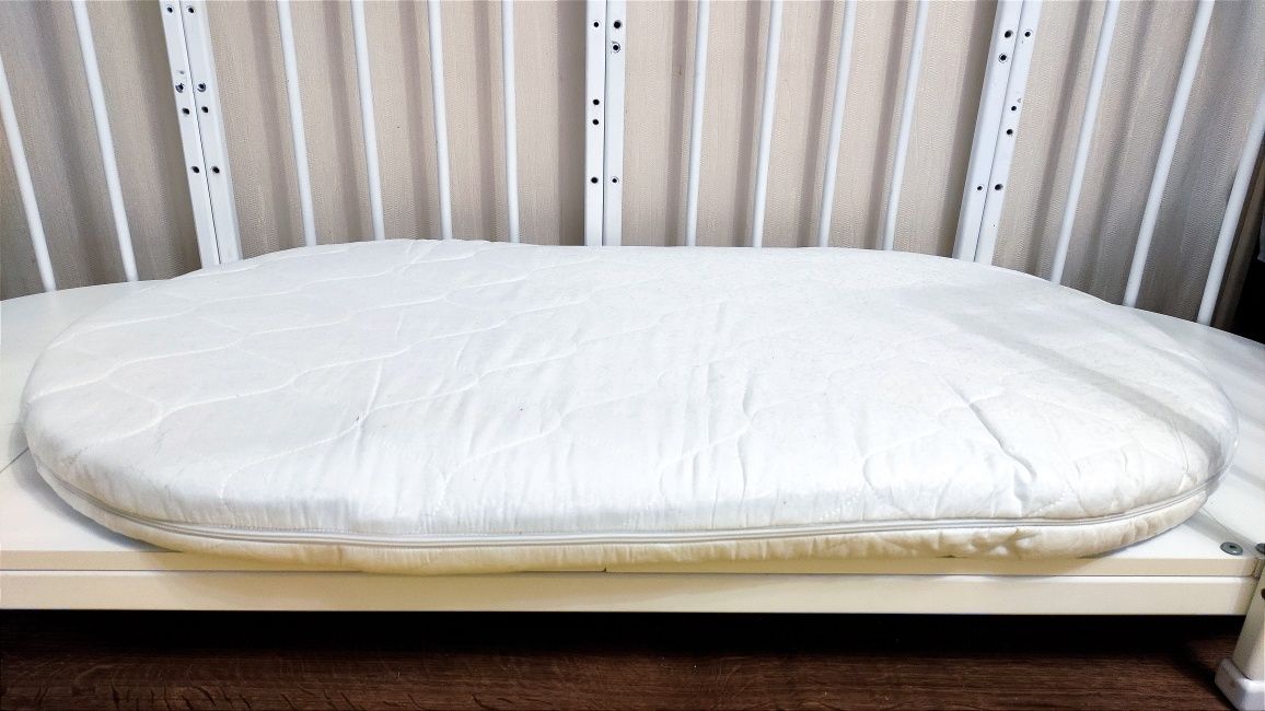 Детская овальная кроватка - трансформер, белого цвета. Ліжко, ліжечко)