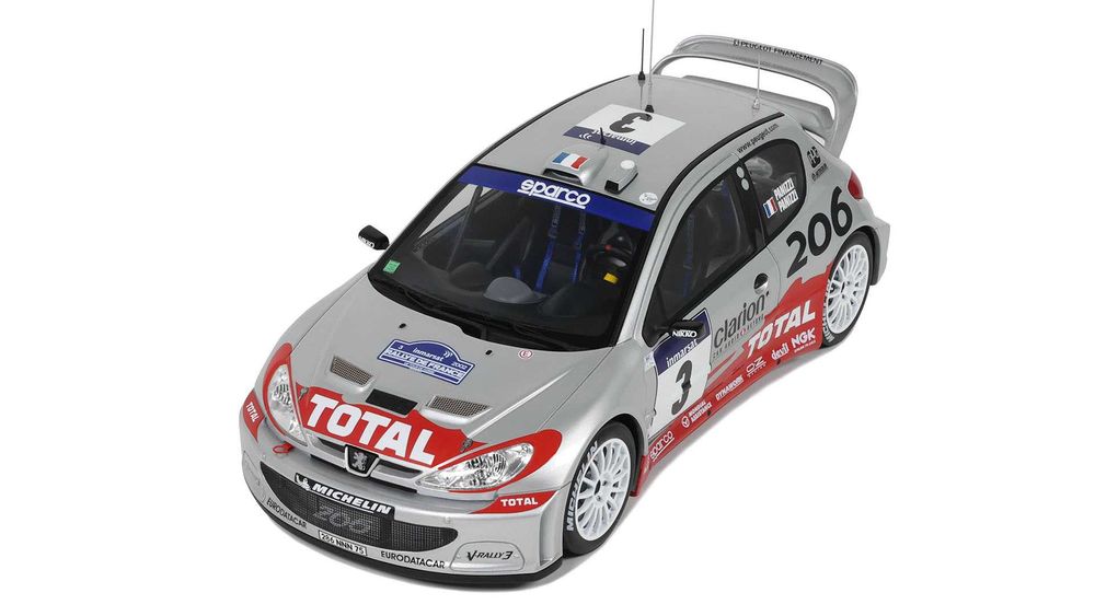 1:18 Otto Peugeot 206 WRC #3 Winner Rallye Tour de Corse 2002 Panizzi