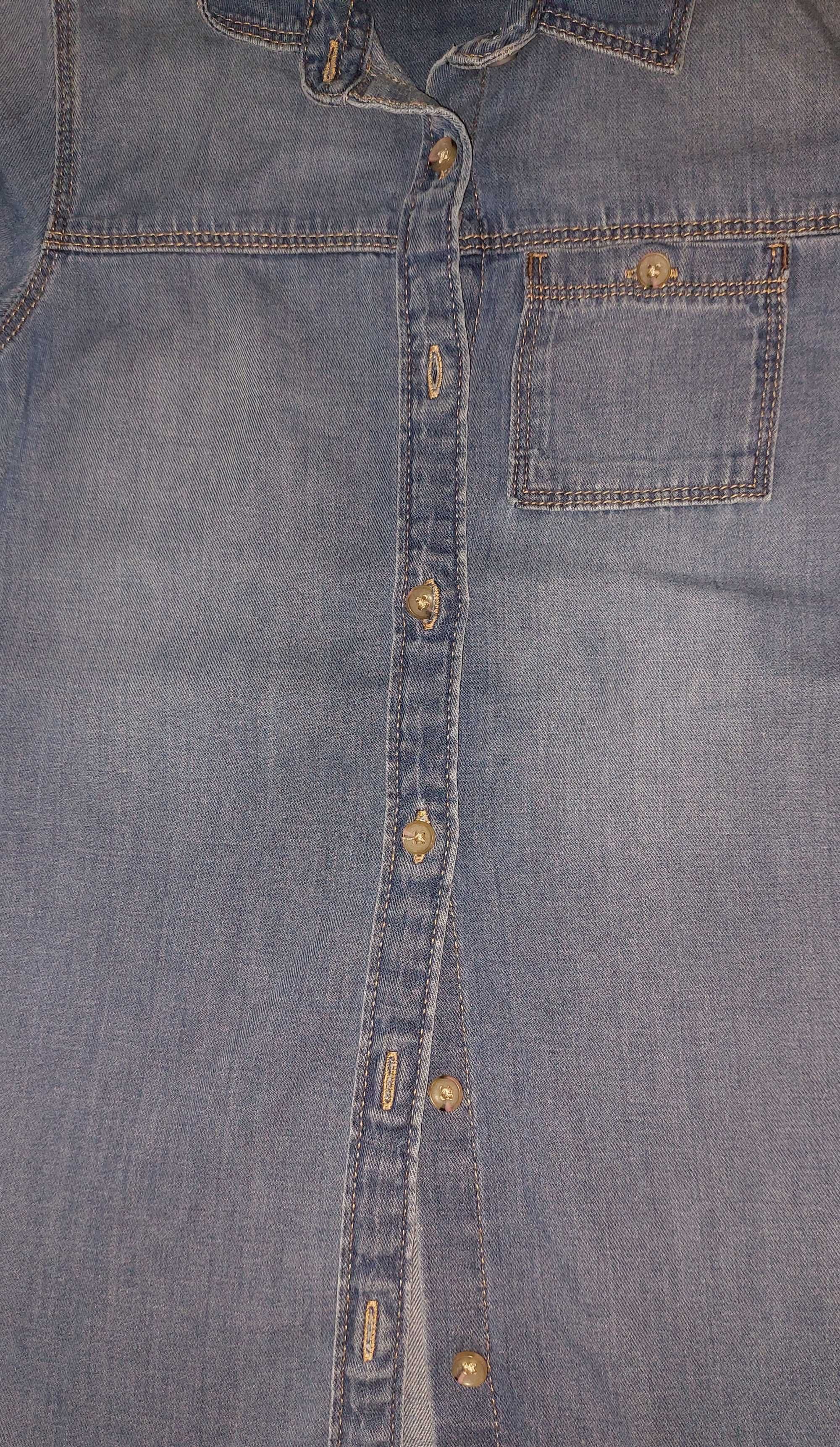 Next, Koszula jeansowa/tunika dla dziewczynki rozmiar 104/110