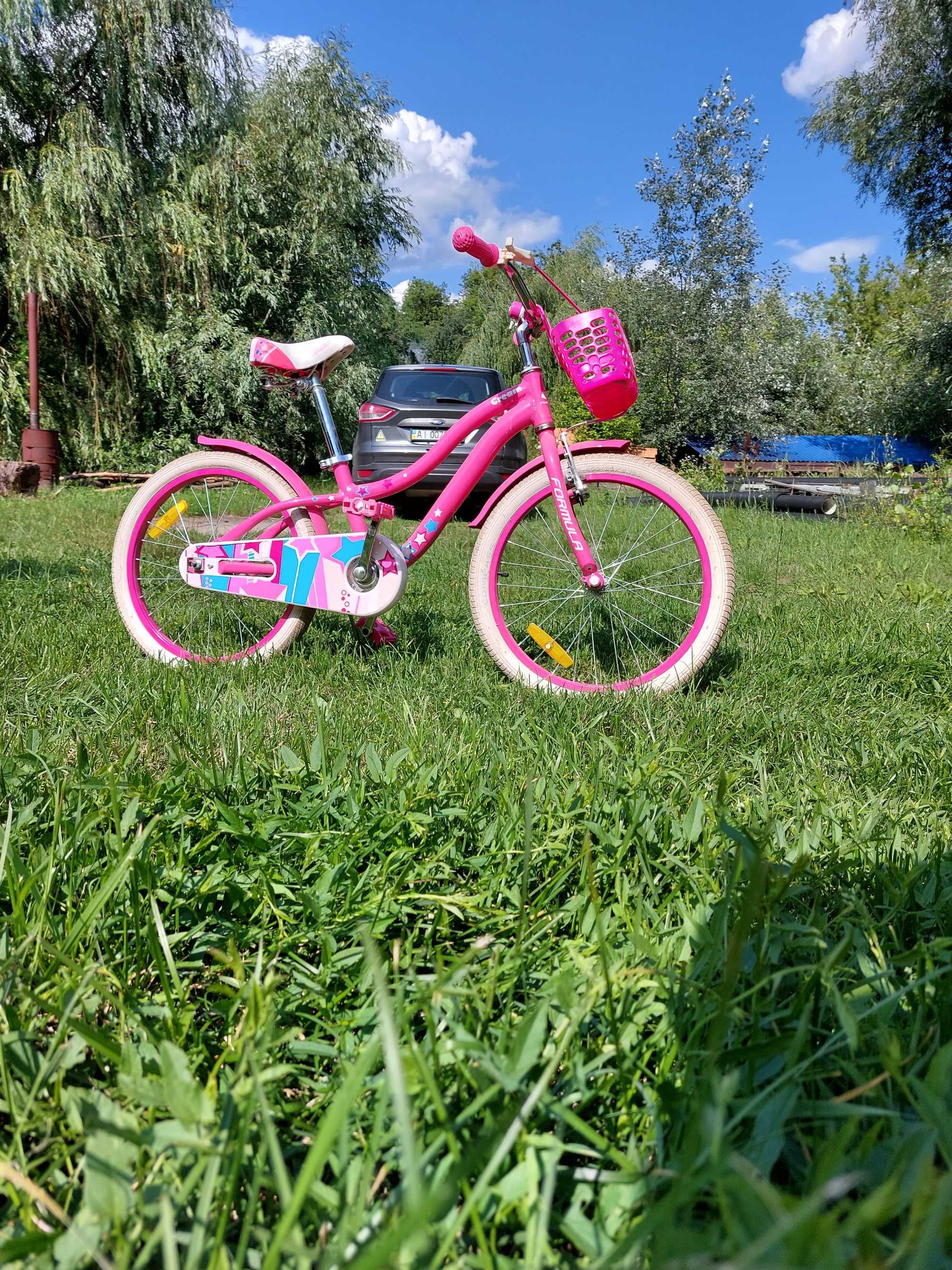 Велосипед дитячий 20" Formula CREAM з крилами та кошиком рожевий