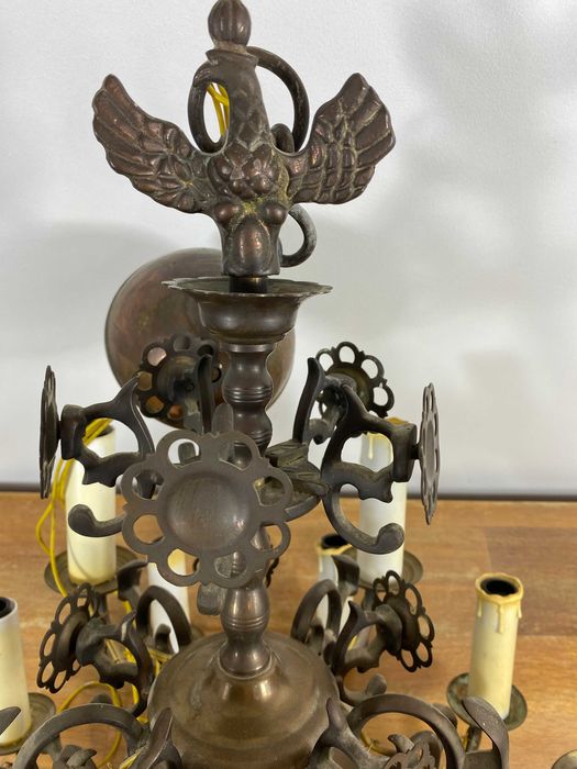 Używany, stylowy żyrandol „Księstwo Warszawskie” – 15 punktowy