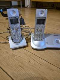 Panasonic telefon stacjonarny dwie słuchawki i baza