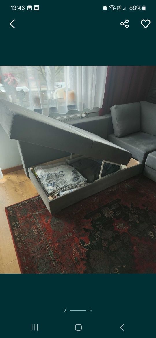 Kanapa narożna z funkcją spania