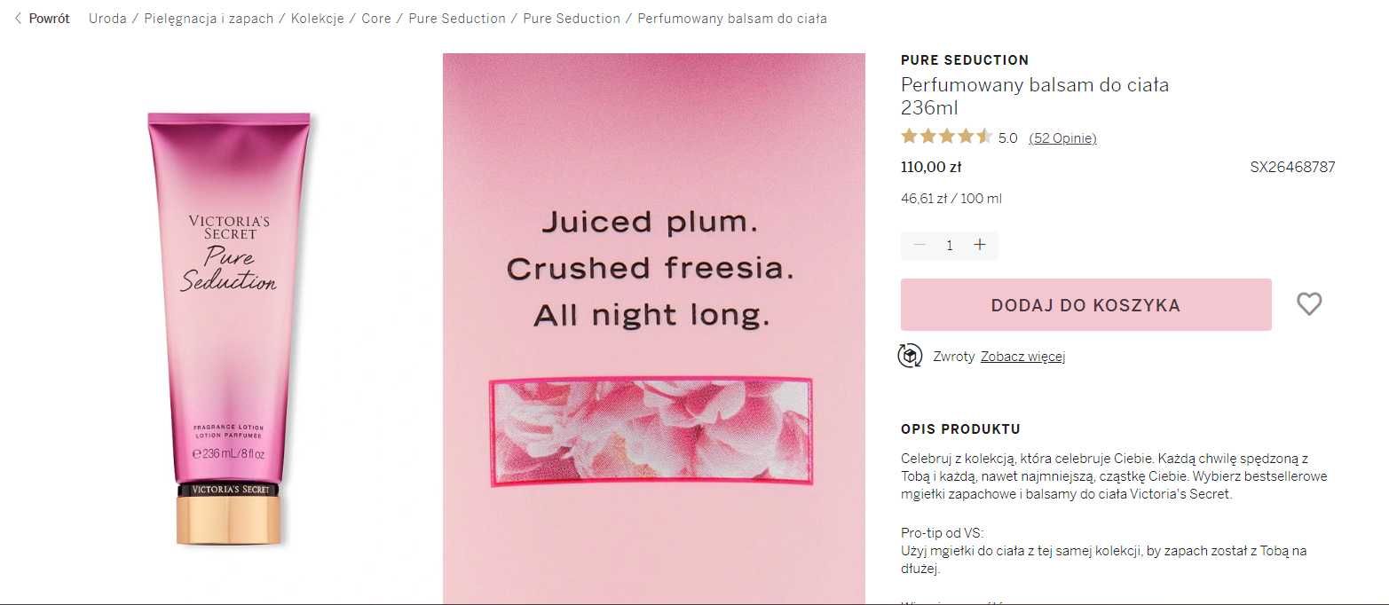 Krem do ciała( body cream ) Victoria's Secret Pure Seduction