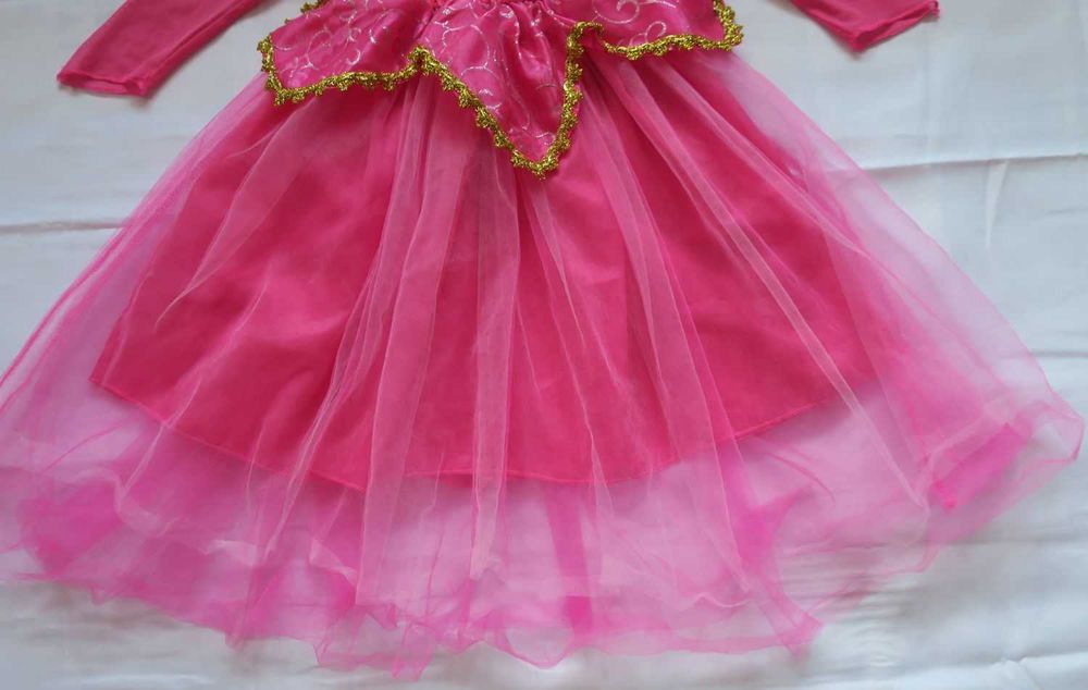 Sukienka karnawałowa księżniczka Aurora r116-122, 5-7 lat strój Aurora