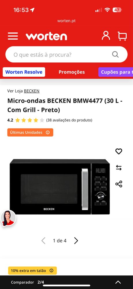 Micro-ondas BECKEN 30 L