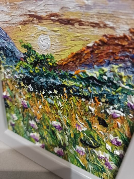 Obraz olejny w miniaturze w ramce 12.5 x 17.5 cm