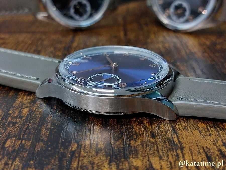 Męski zegarek mechaniczny granatowy czarny subsekunda NOWY SUPER!