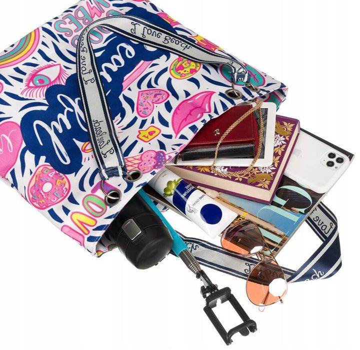 letnia, plażowa shopperka z poliestru