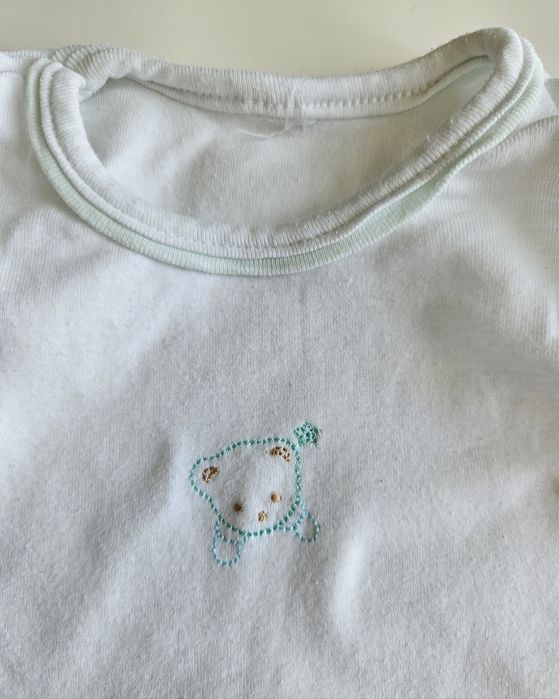 Komplet, zestaw niemowlęcy; 3 x body; 74; boały, niebieski