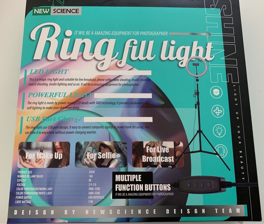 Ring light 33cm - Preto