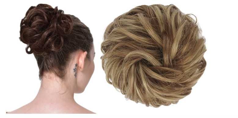 Feshfen Treska z gumową taśmą, kok, gumka do włosów