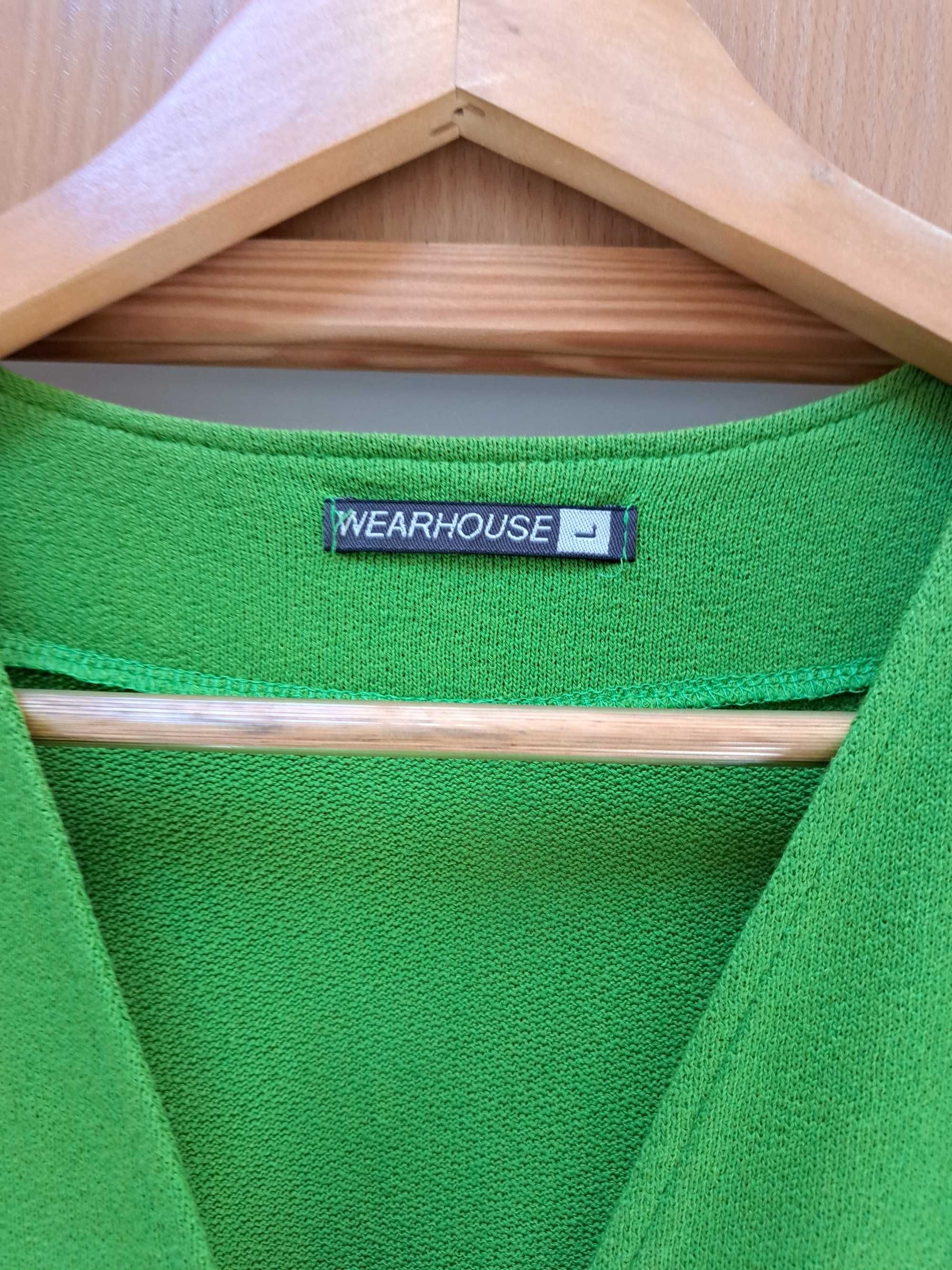 Zielony kardigan sweter damski rozmiar L