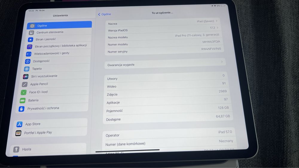 iPad Pro 11’ M1 128gb WiFi+SIM