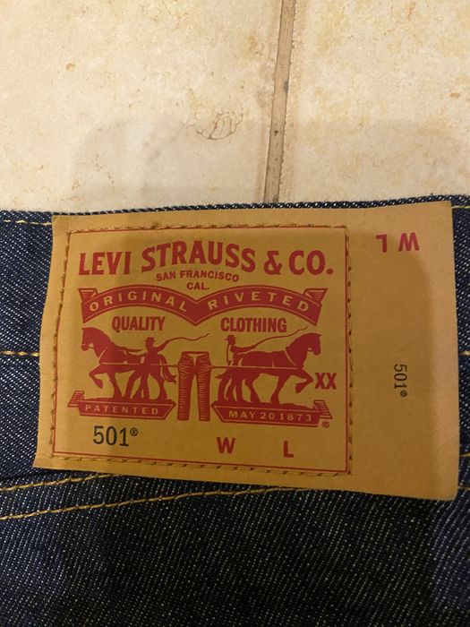 Spodnie Levis 501 48x29 big and tall bardzo duże surowy jeans meksyk