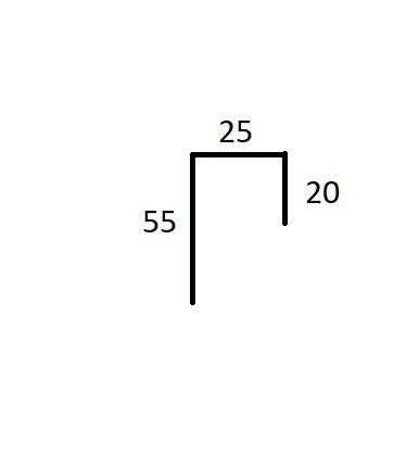 Планка кришка на профнастил 25мм