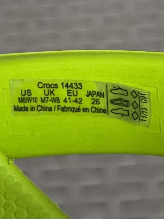 Crocs кроксы сандали шлепанцы M8 W10 41-42 размер салатовые