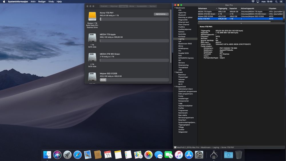 Mac Pro 5.1 mid 2010 12 rdzeni 64GB ram Radeon RX580 Sapphire Plus 8GB