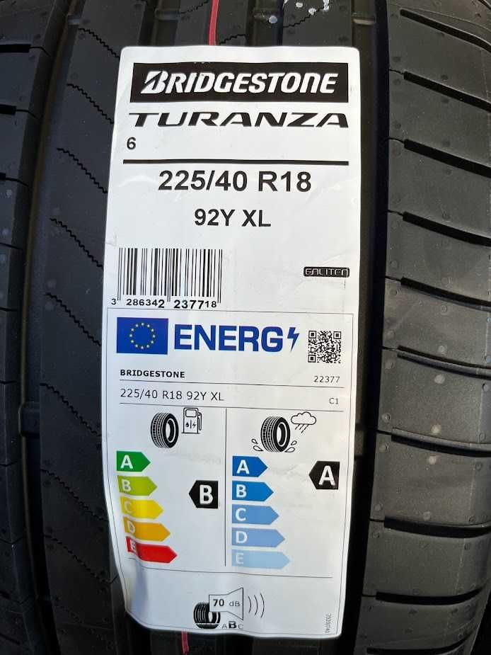 225/40R18 Bridgestone Turanza 6 cztery nowe opony letnie