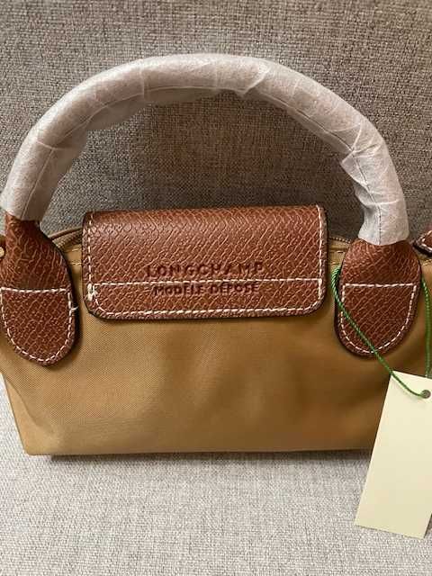 Mini mala Longchamp castanha