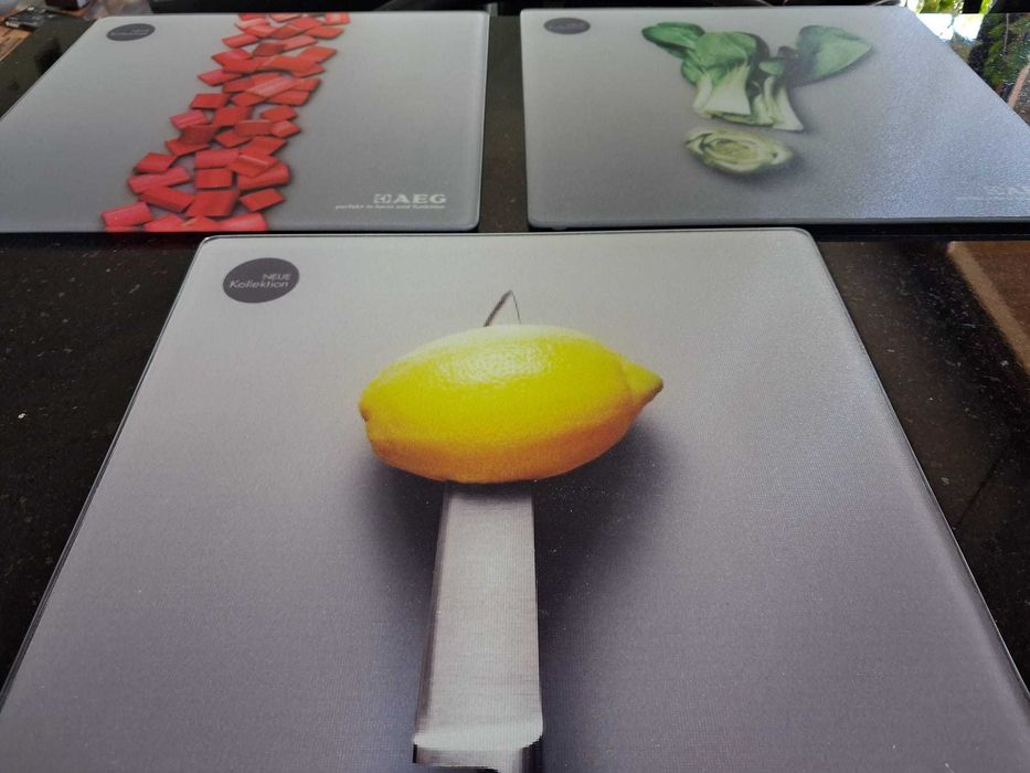 Deski kuchenne do krojenia zestaw 3 szt AEG szklane ŚLICZNE 30cm/30cm