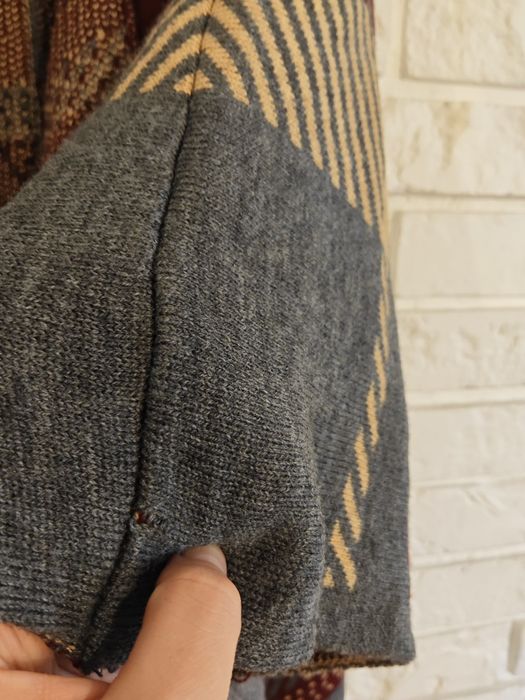 Oversize obszerny sweter kardigan narzutka Boho etno aztecki