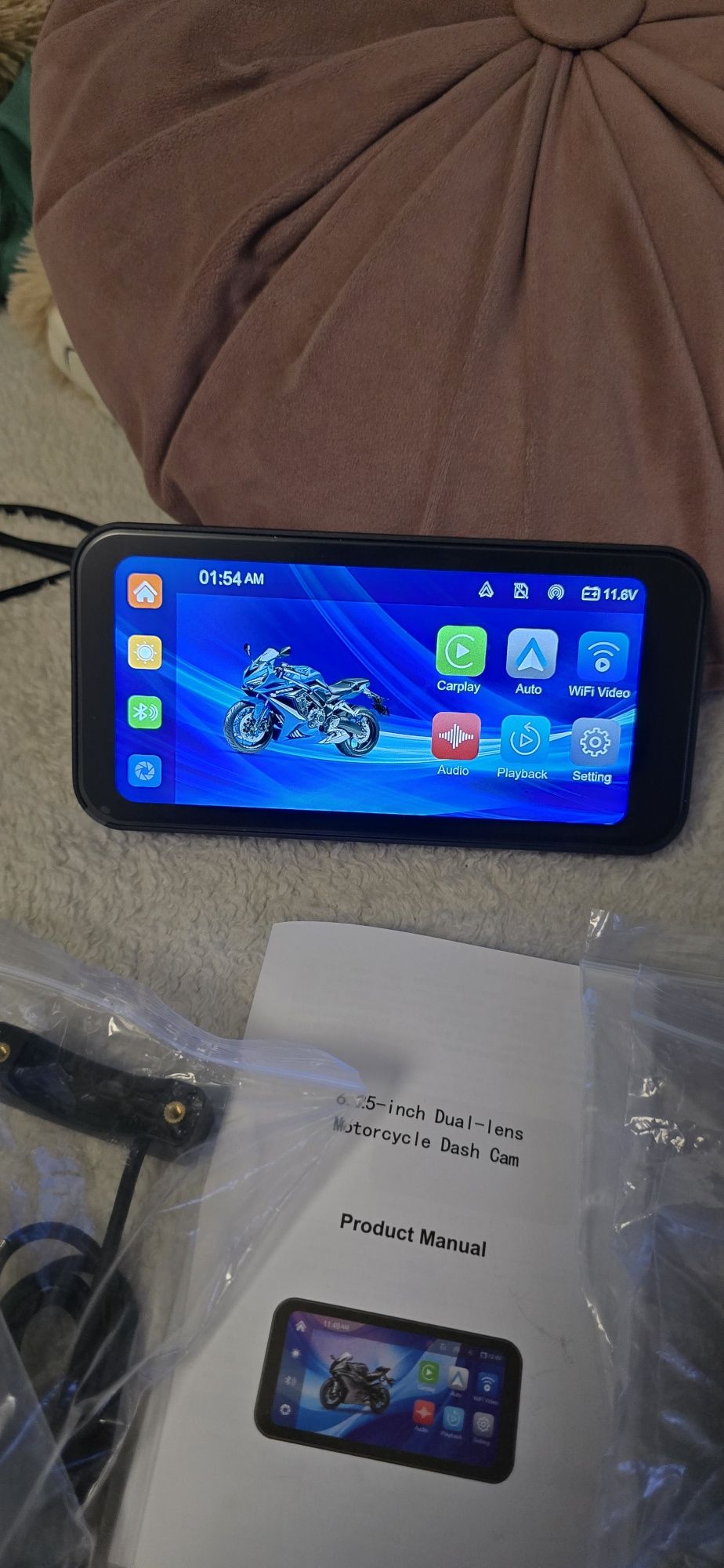 Nawigacja motocyklowa,rejestrator jazdy, Android auto,CarPlay