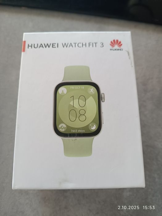 Huawei watch fit 3 zielony pęknięta szybka działa dotyk