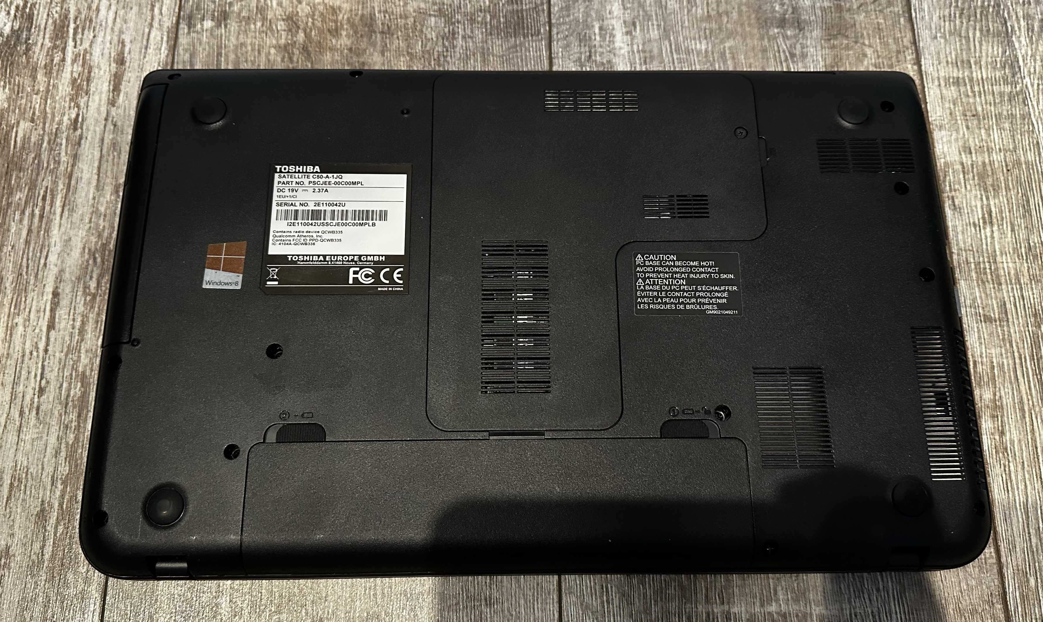 Laptop Toshiba C50 15,6"  windows 10,  8GB ram