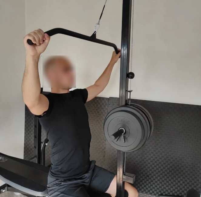 Лавка для жима штанги S099T Скамья жиму Тренажер Лава + Стойки Тяга