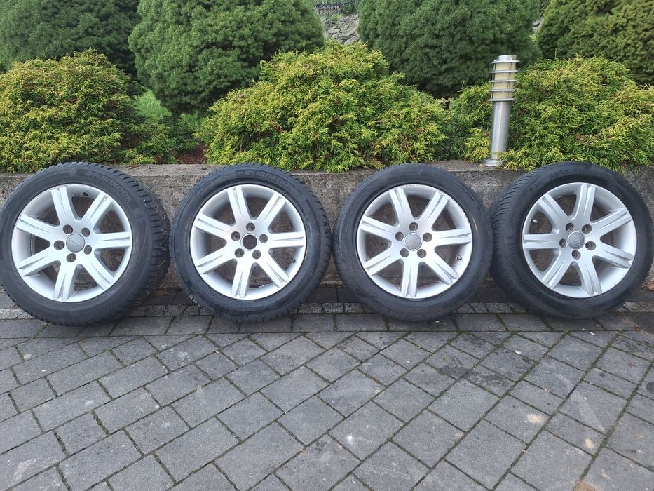 Komplet kół Audi 16" felgi aluminiowe + opony całoroczne Continental