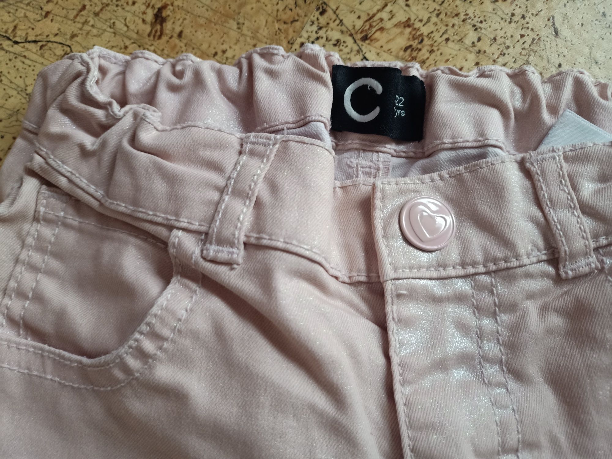 Spodnie jeansowe dla dziewczynki 126/122 dwie pary