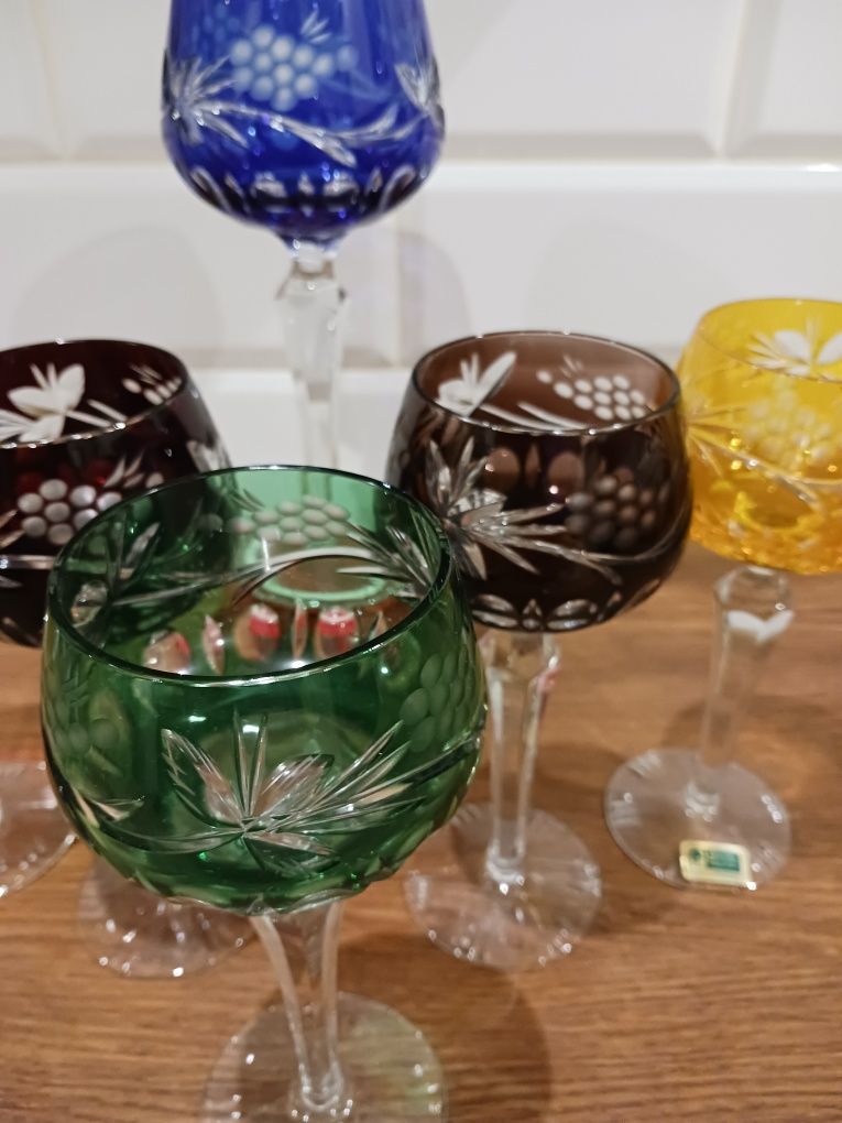 Romery krysztal wino barwione komplet kolorowe
